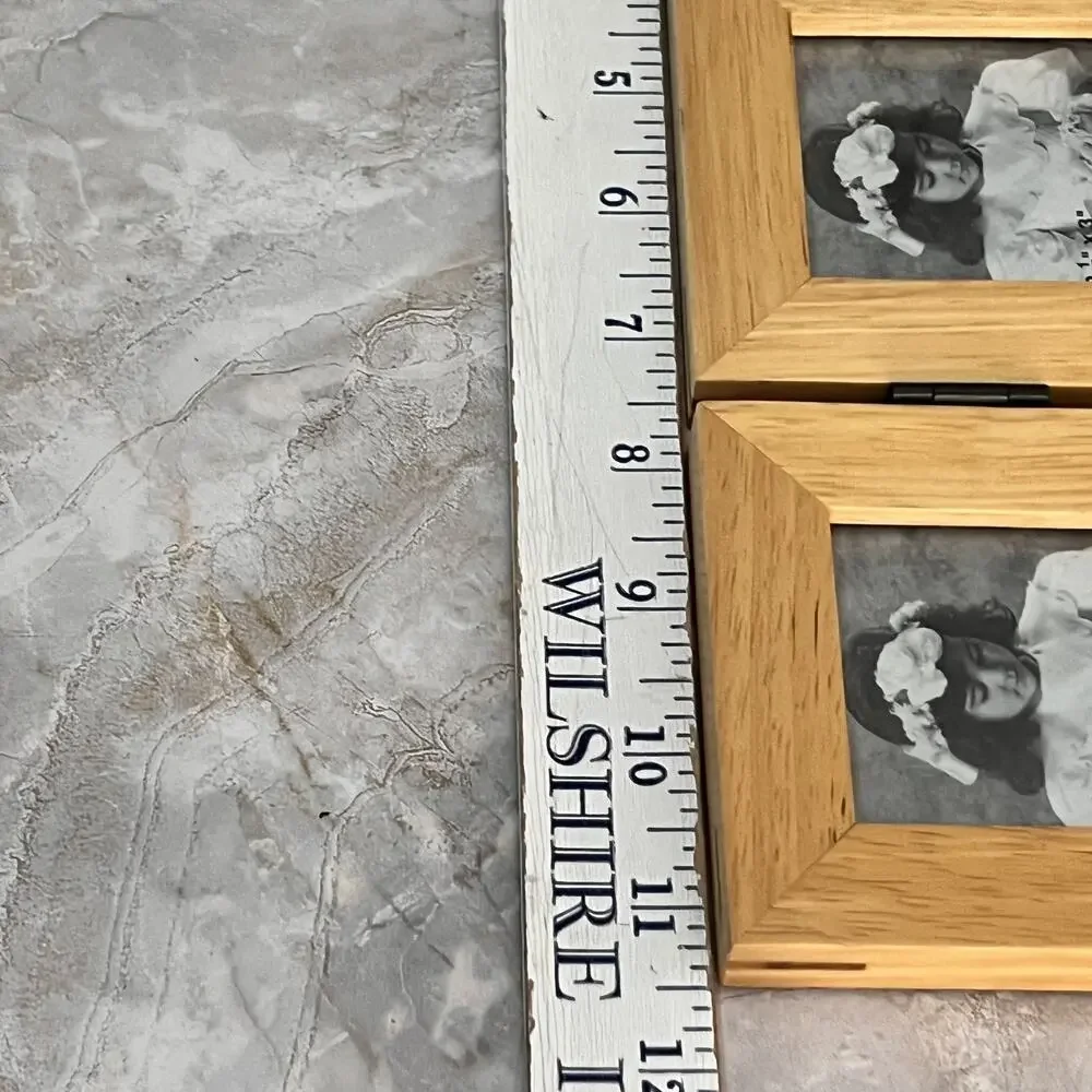 Three Panel Screen Wood Collage Photo Picture Frame Multi Picture 2x2.5